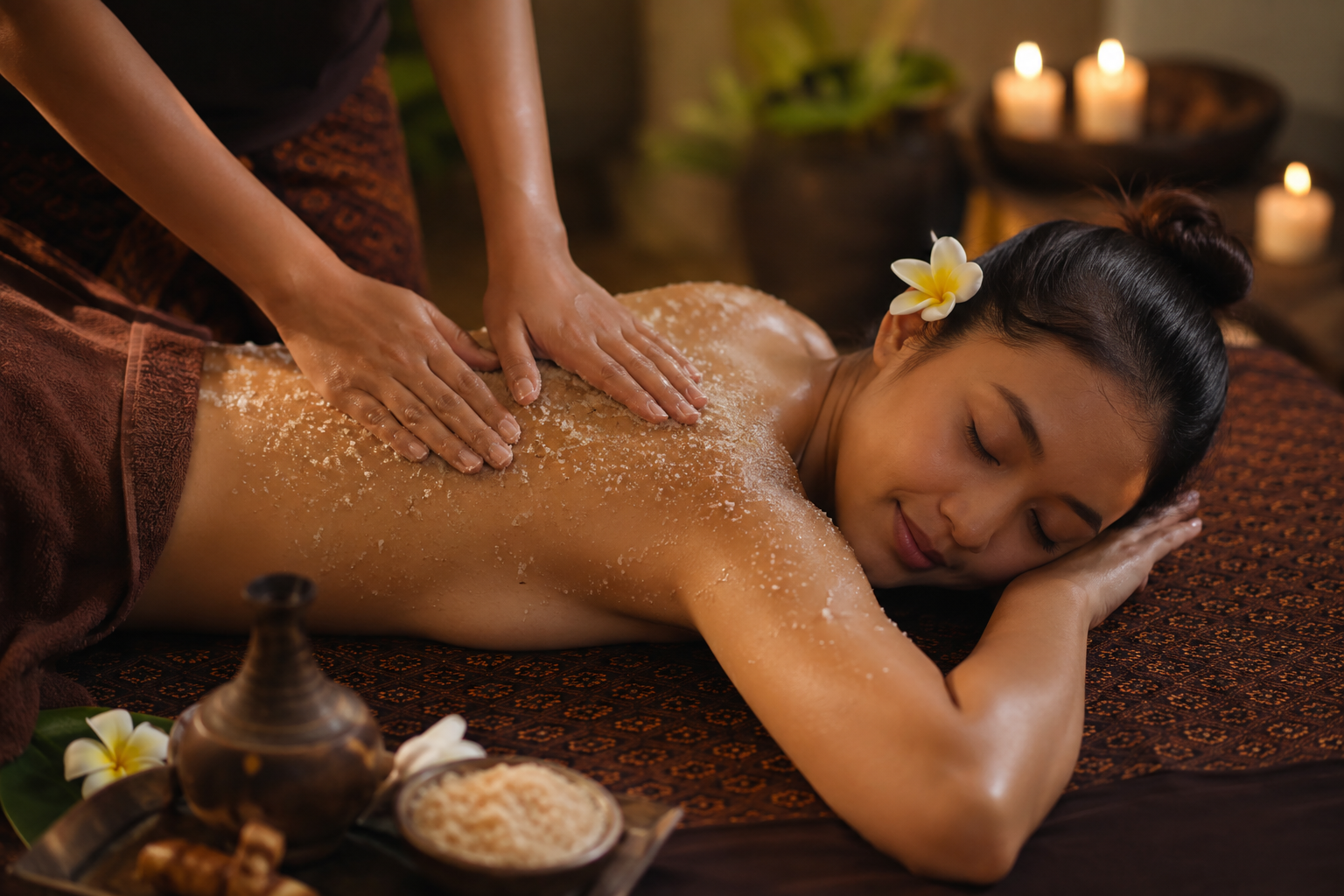 Body scrub and shower